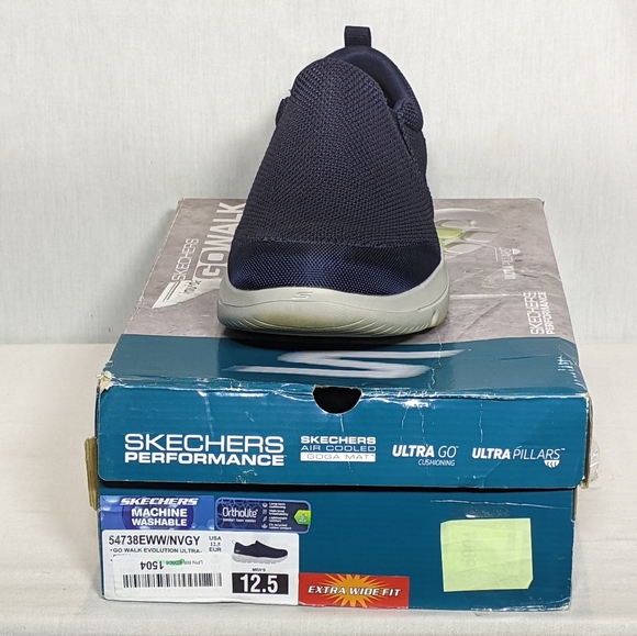 NEW Skechers Mens GO Walk Evolution Ultra-IMPEC Sneakers Sz 12.5 Extra Wide blue - Picture 4 of 4